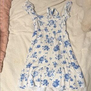 Hollister Blue and White Floral Dress